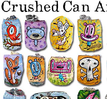 crushed can, art, recycle, colorful,soda,beer,kaufman,charles